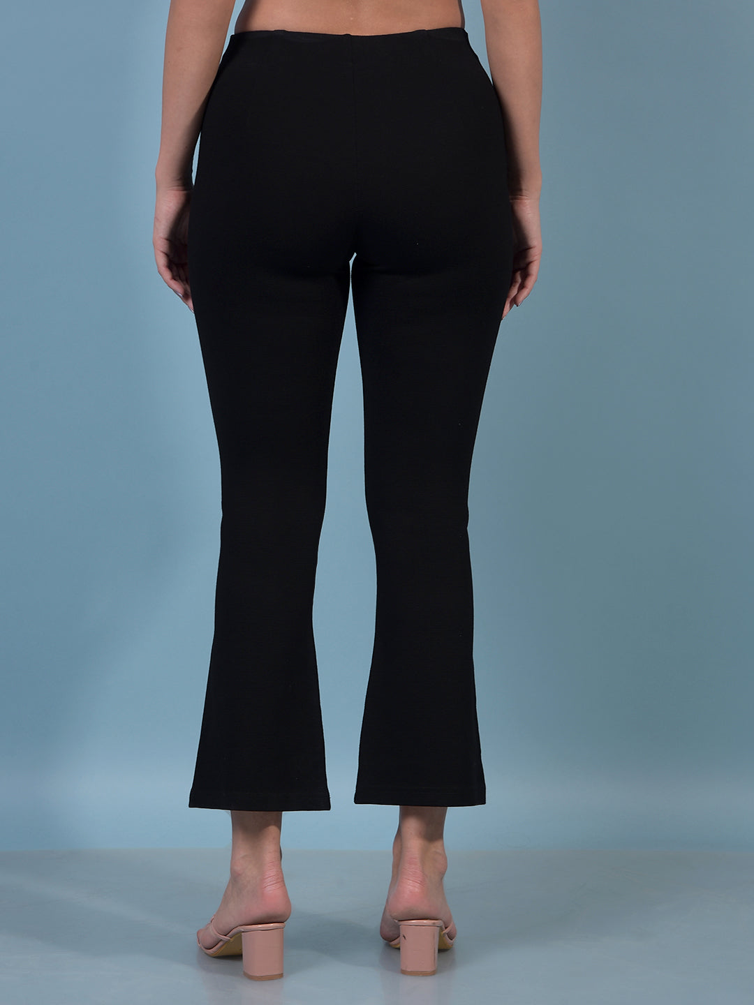 Women's Black Bootcut Jeggings-Women Jeggings-Crimsoune Club
