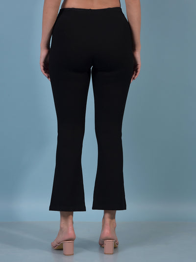 Women's Black Bootcut Jeggings-Women Jeggings-Crimsoune Club