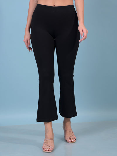 Women's Black Bootcut Jeggings-Women Jeggings-Crimsoune Club