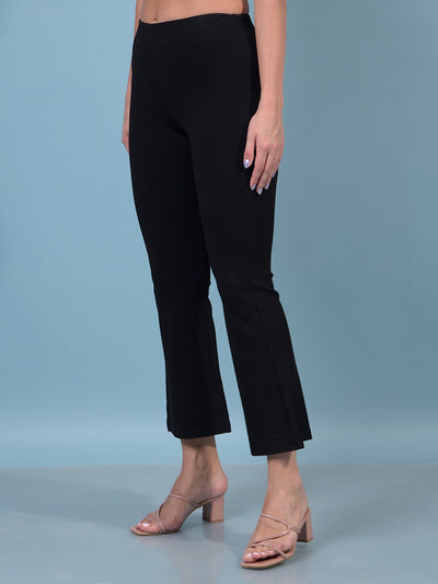 Women's Black Bootcut Jeggings-Women Jeggings-Crimsoune Club