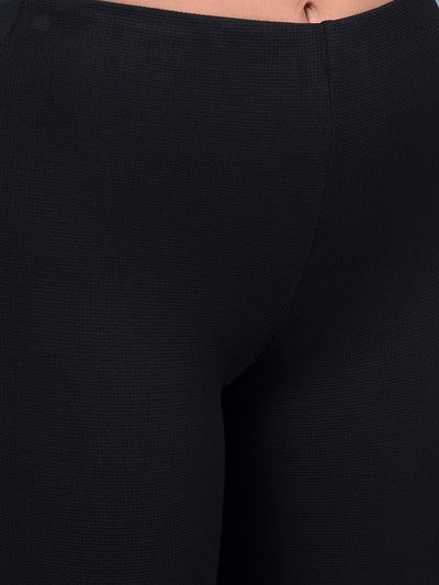 Women's Black Bootcut Jeggings-Women Jeggings-Crimsoune Club