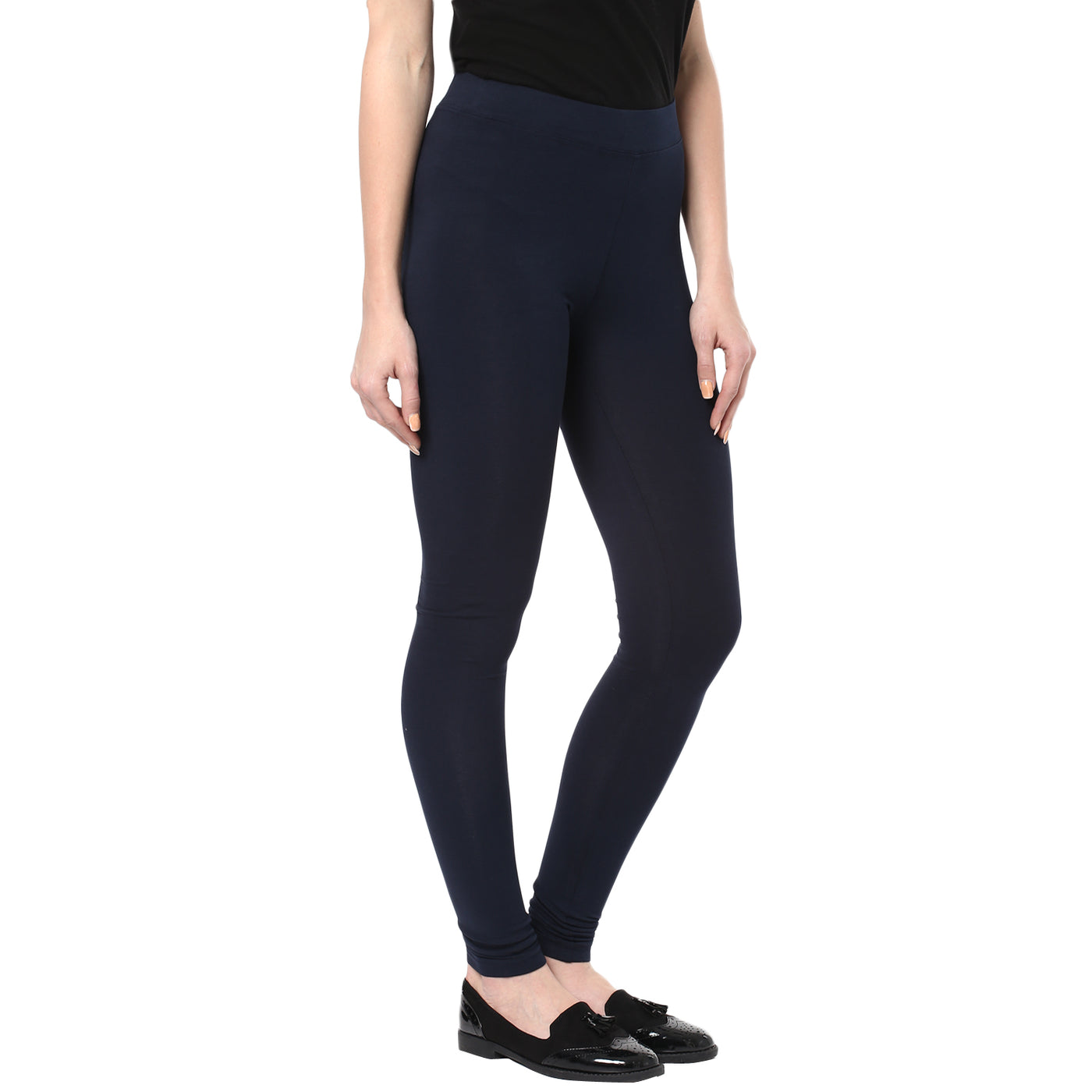 Navy Blue Solid Legging-Women Jeans-Crimsoune Club