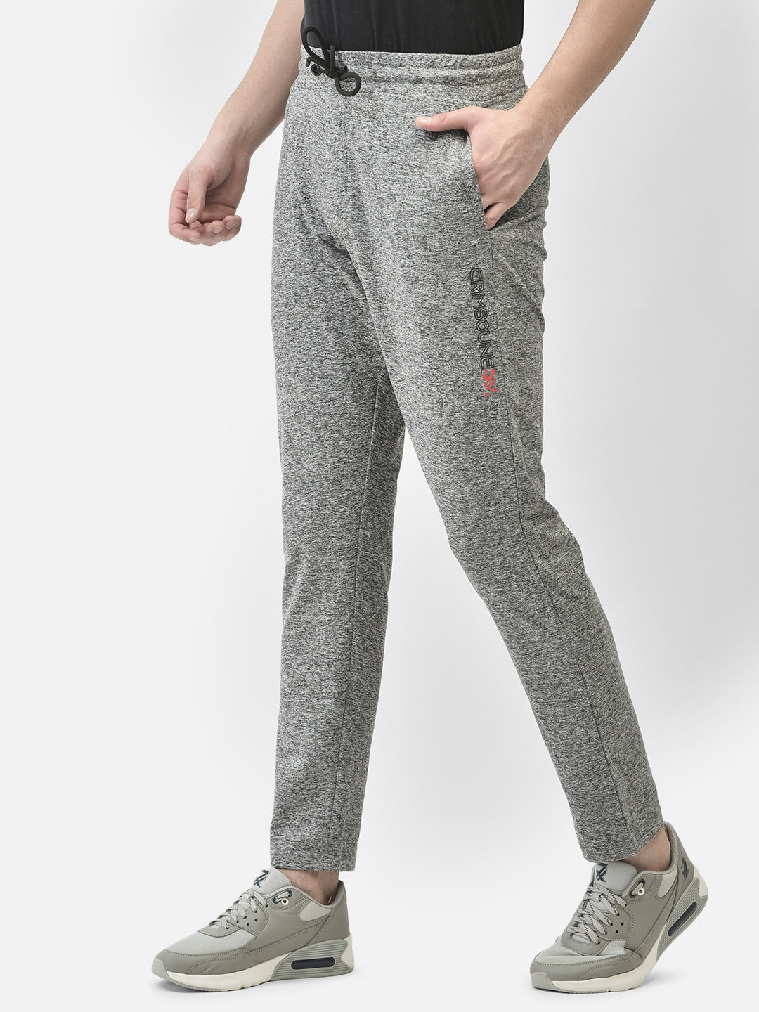 Grey Track Pants-Men Track Pants-Crimsoune Club