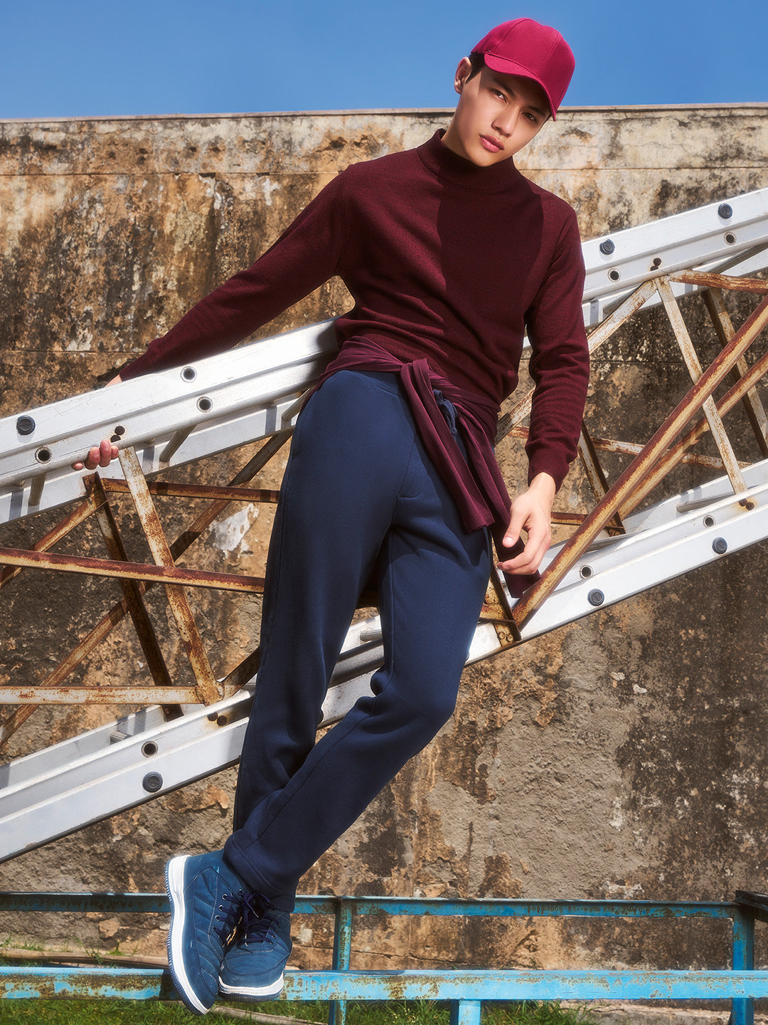 Navy Blue Track Pants-Men Track Pants-Crimsoune Club