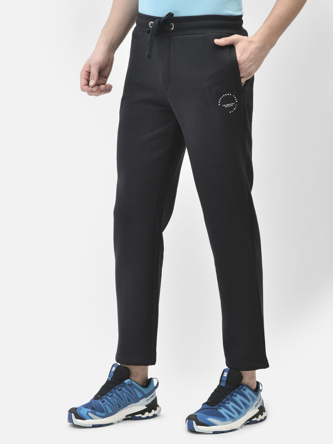 Navy Blue Track Pants-Men Track Pants-Crimsoune Club