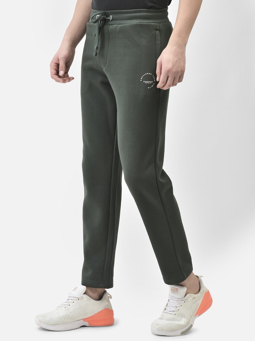 Olive Track Pants-Men Track Pants-Crimsoune Club