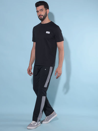 Black Trackpants-Men Trackpants-Crimsoune Club