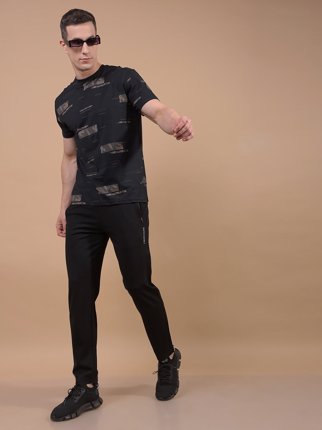 Black Trackpants-Men Trackpants-Crimsoune Club