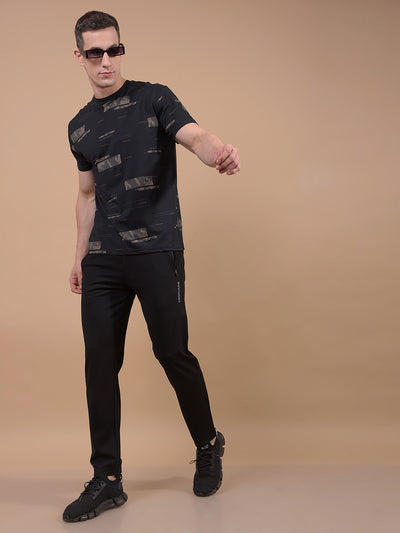 Black Trackpants-Men Trackpants-Crimsoune Club