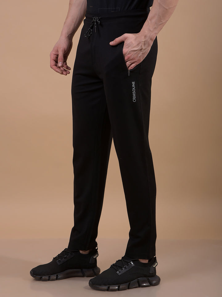 Black Trackpants-Men Trackpants-Crimsoune Club