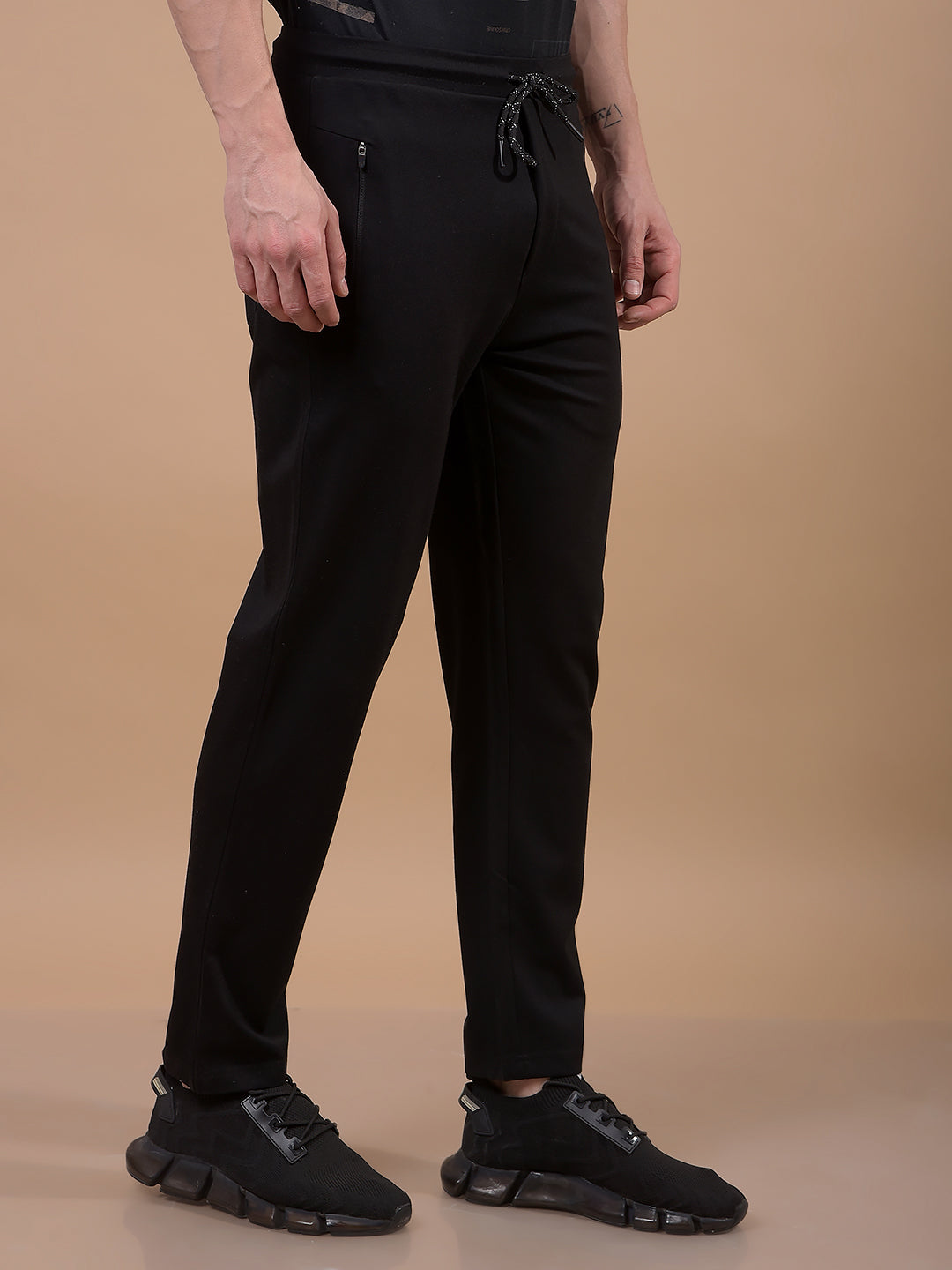 Black Trackpants-Men Trackpants-Crimsoune Club