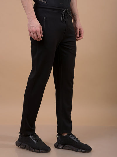 Black Trackpants-Men Trackpants-Crimsoune Club