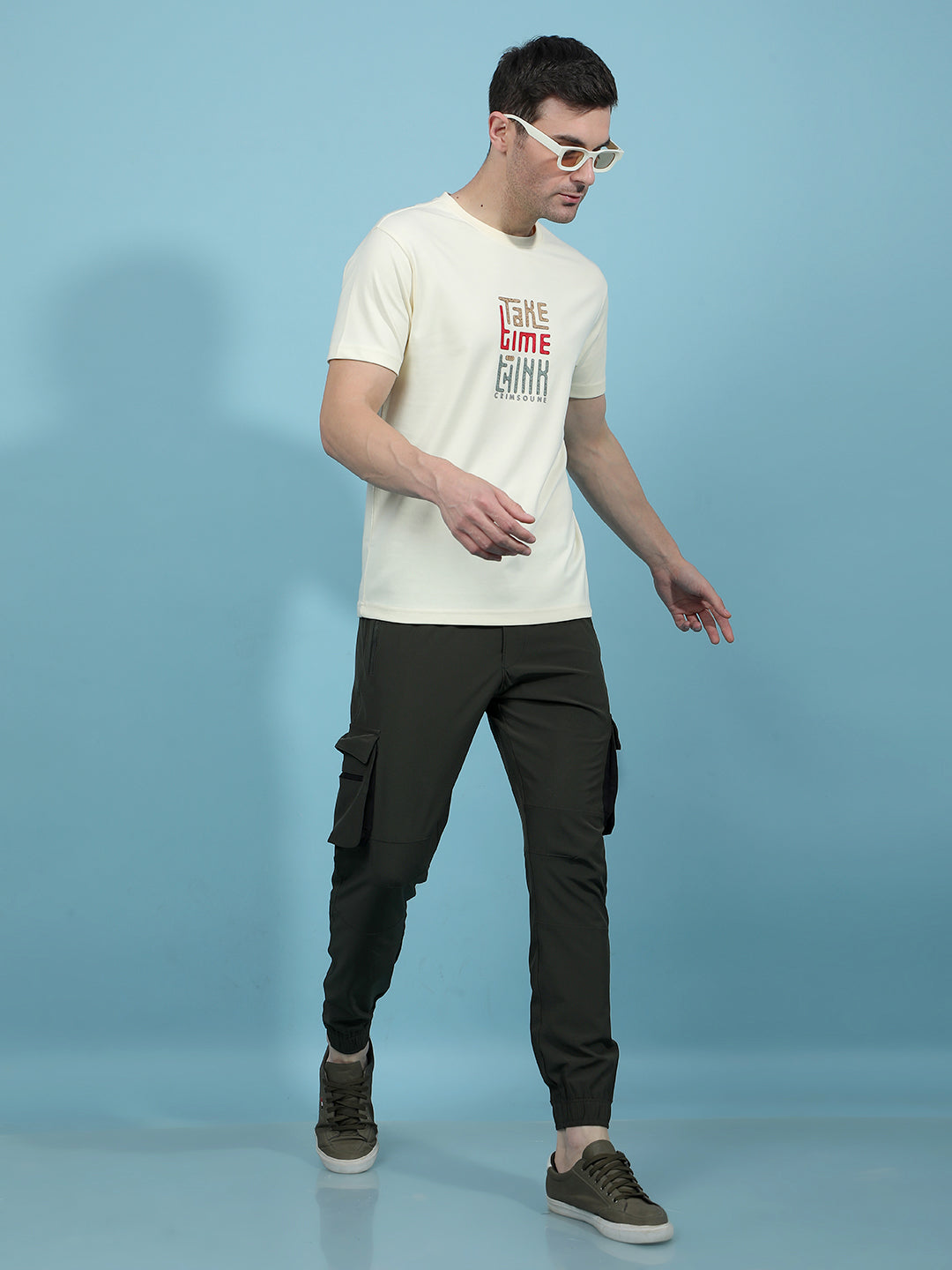 Olive Cargo Joggers-Men Joggers-Crimsoune Club