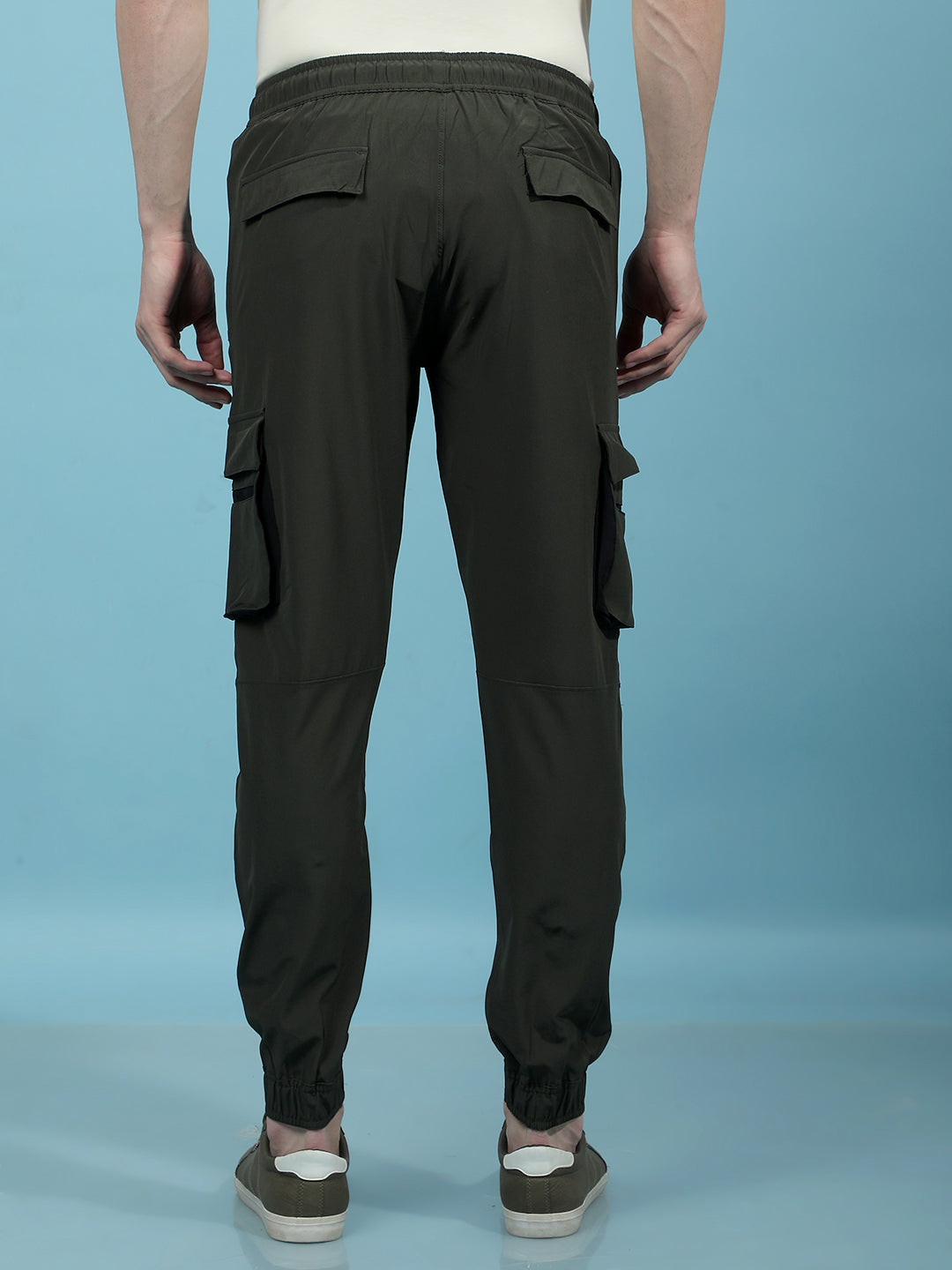 Olive Cargo Joggers-Men Joggers-Crimsoune Club