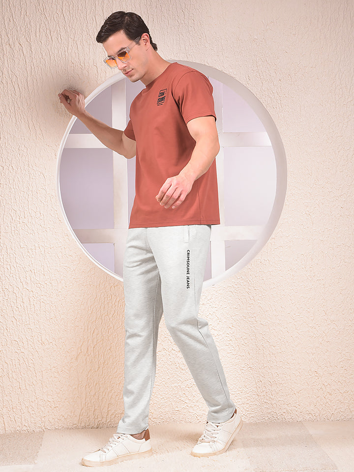 Grey Cotton Trackpants-Men Trackpants-Crimsoune Club