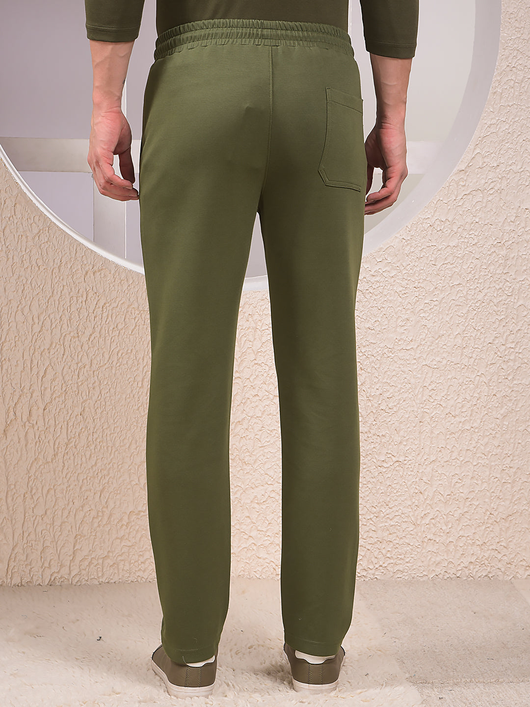 Olive Cotton Trackpants-Men Trackpants-Crimsoune Club