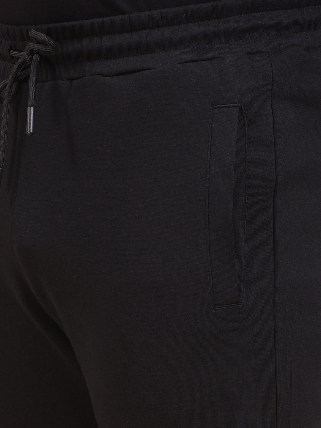 Black Cotton Trackpants-Men Trackpants-Crimsoune Club