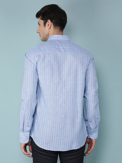 Blue Striped Shirt-Men Shirts-Crimsoune Club