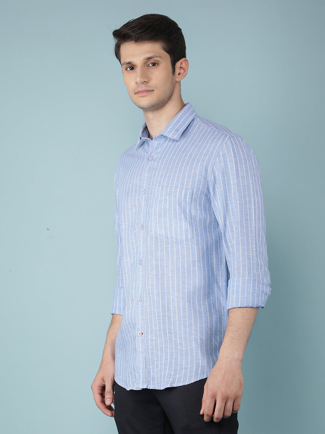 Blue Striped Shirt-Men Shirts-Crimsoune Club