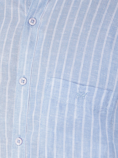 Blue Striped Shirt-Men Shirts-Crimsoune Club