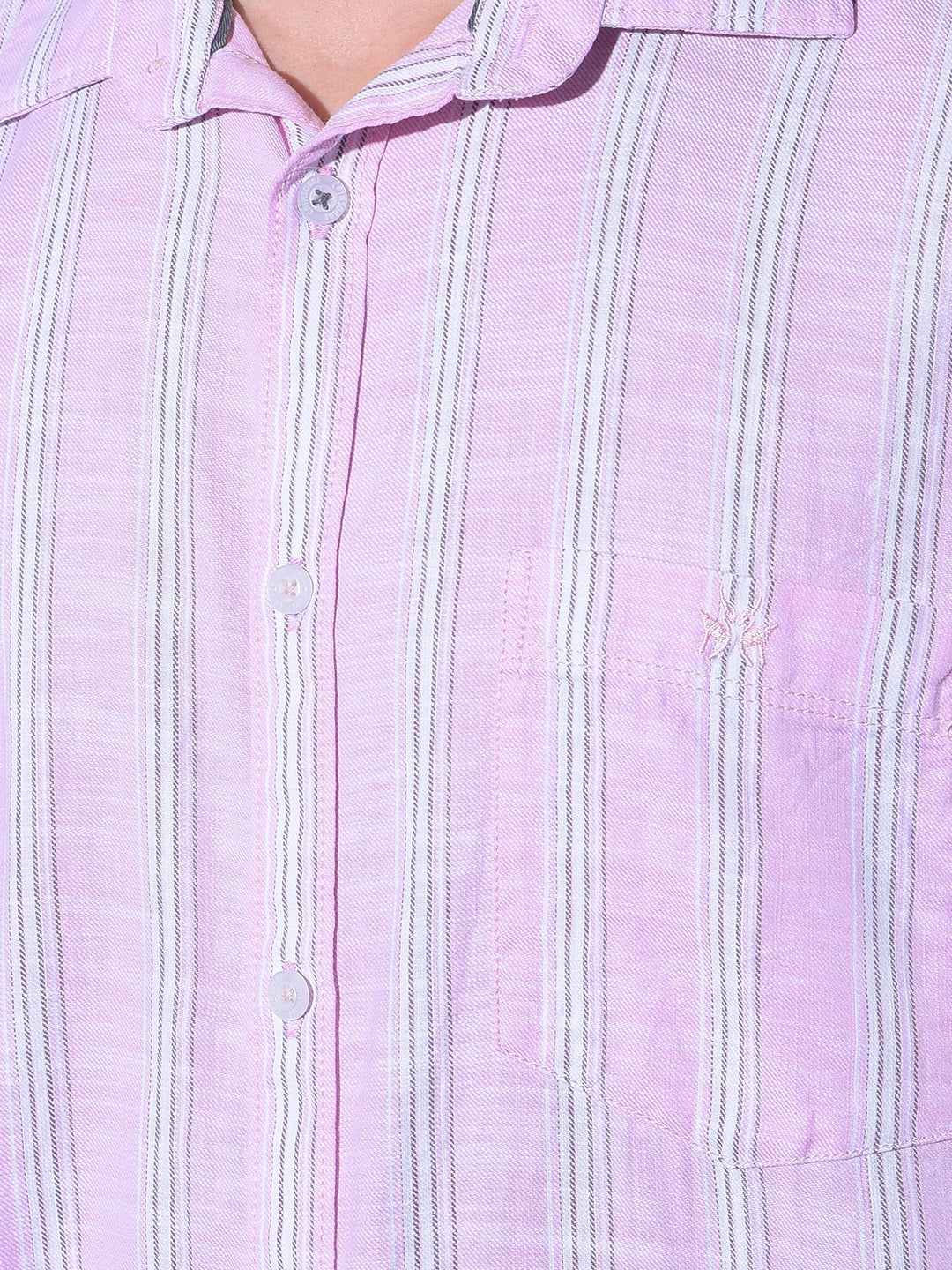 Pink Vertical Striped 100% Cotton Shirt-Men Shirts-Crimsoune Club