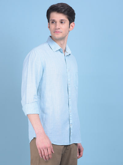 Linen Green Striped Shirt-Men Shirts-Crimsoune Club