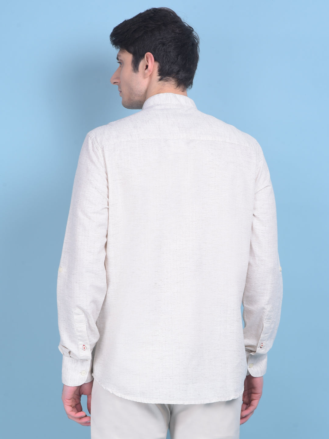 Linen White Printed Shirt-Men Shirts-Crimsoune Club