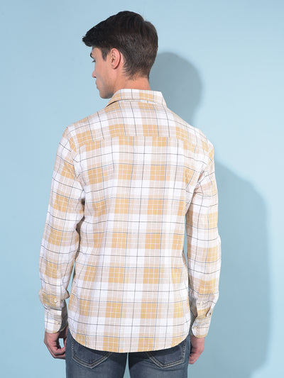 Brown Tartan Check 100% Cotton Shirt-Men Shirts-Crimsoune Club