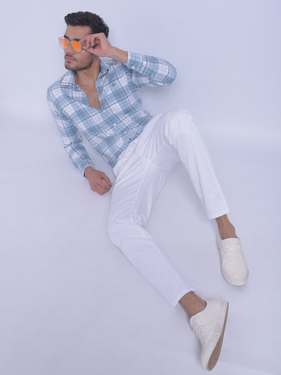 Blue Checked Shirt-Men Shirts-Crimsoune Club