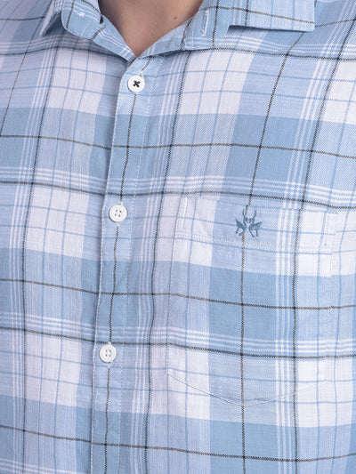 Blue Checked Shirt-Men Shirts-Crimsoune Club