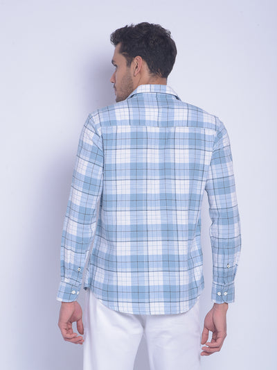 Blue Checked Shirt-Men Shirts-Crimsoune Club