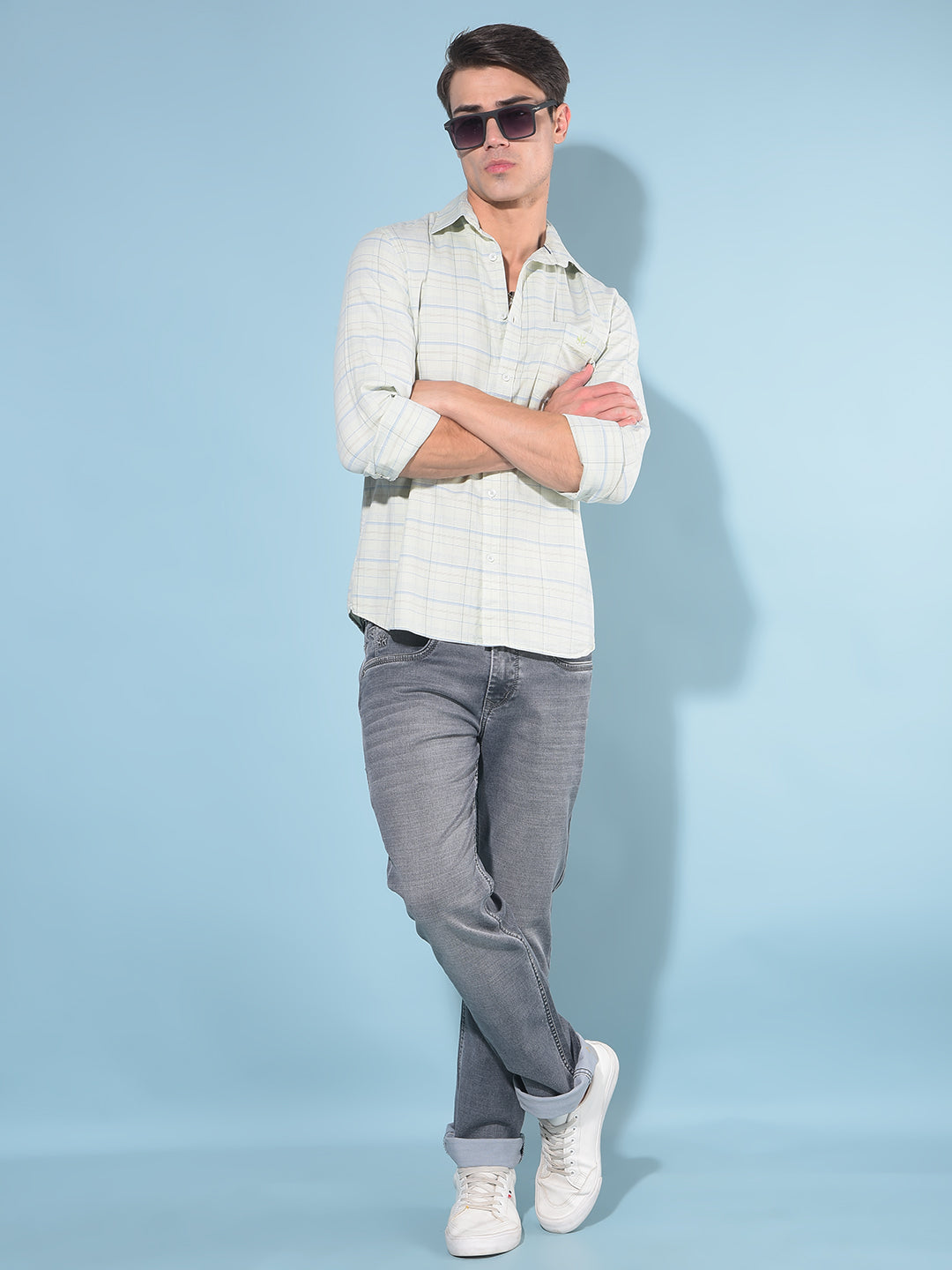 Green Tartan Check 100% Cotton Shirt-Men Shirts-Crimsoune Club