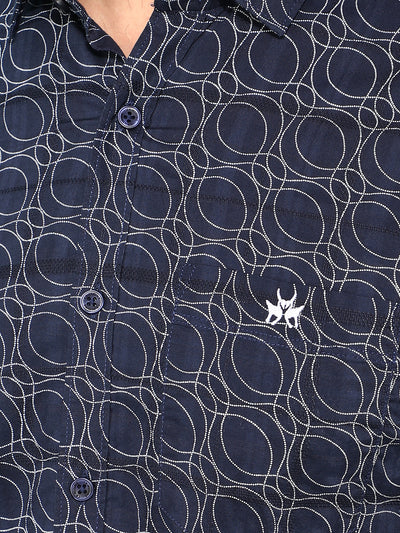 Black 100% Cotton Printed Shirt-Men Shirts-Crimsoune Club