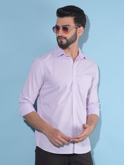 Purple Printed 100% Cotton Shirt-Men Shirts-Crimsoune Club