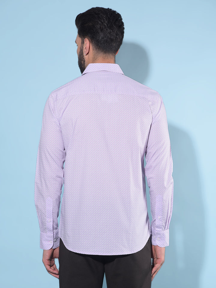 Purple Printed 100% Cotton Shirt-Men Shirts-Crimsoune Club