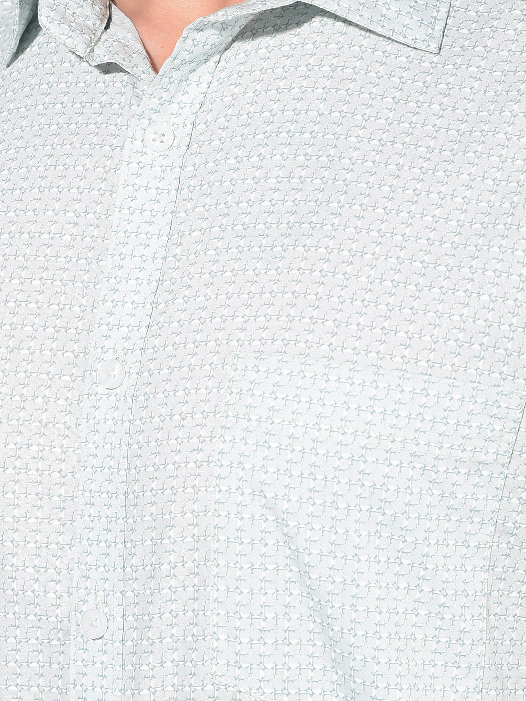 Green Printed 100% Cotton Shirt-Men Shirts-Crimsoune Club