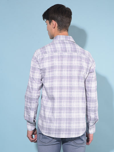 Purple Tartan Check 100% Cotton Shirt-Men Shirts-Crimsoune Club