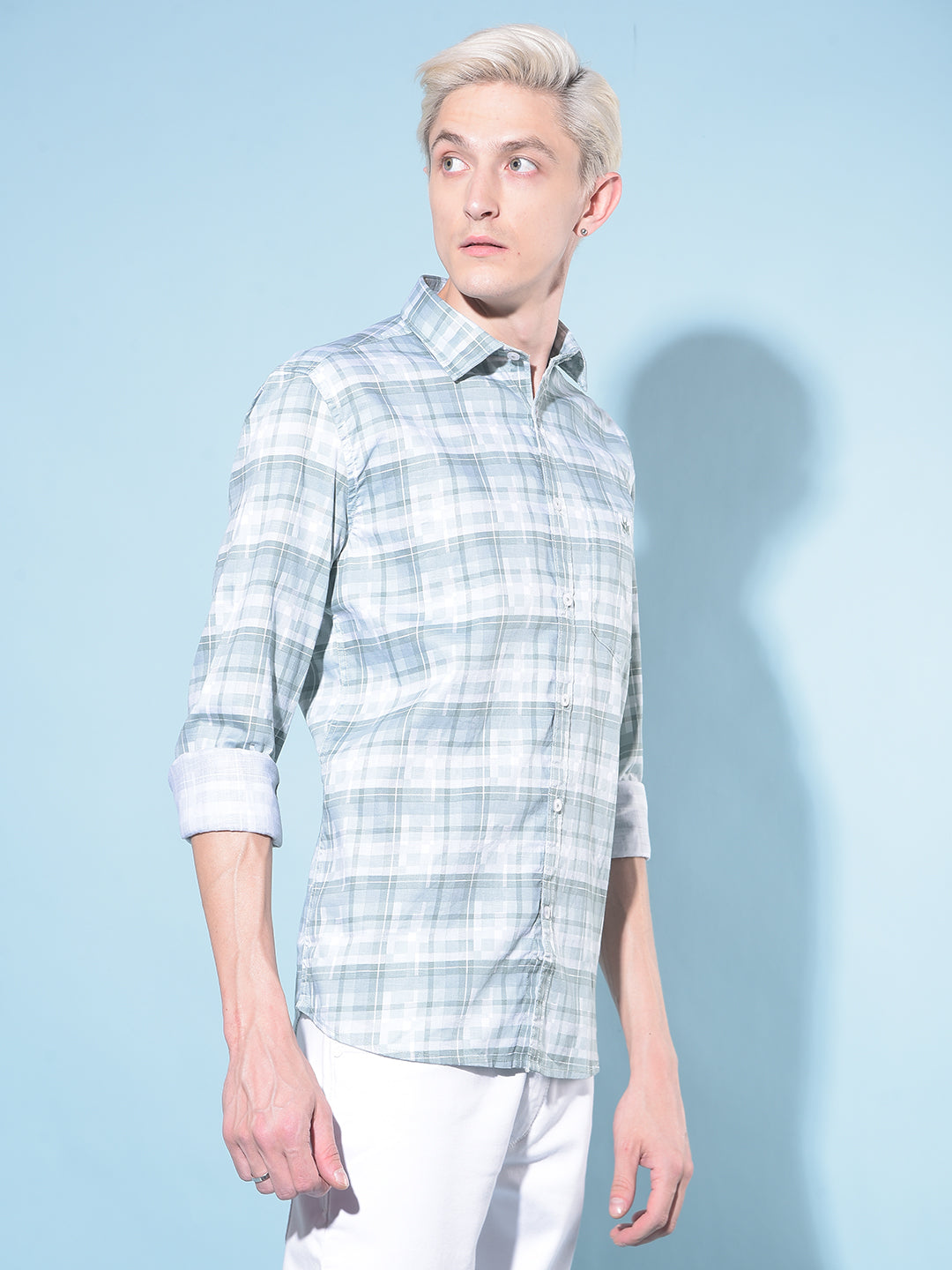 Green Tartan Check 100% Cotton Shirt-Men Shirts-Crimsoune Club