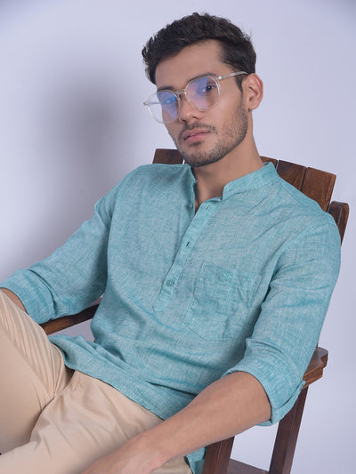 Green Printed Shirt-Men Shirts-Crimsoune Club
