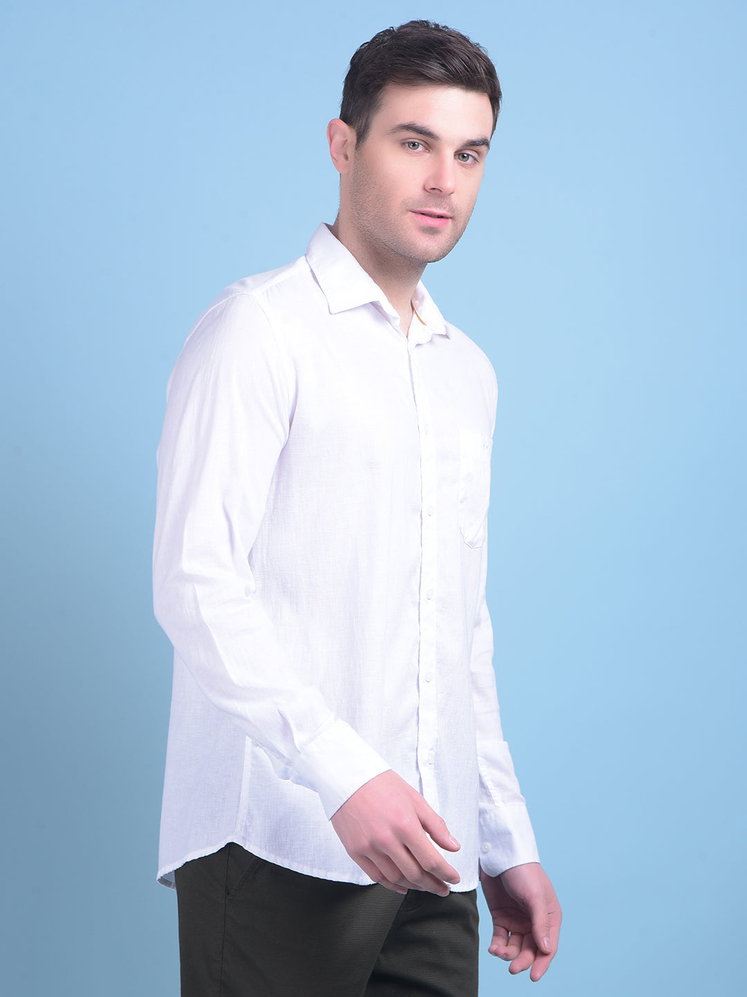 White Linen Shirt-Men Shirts-Crimsoune Club