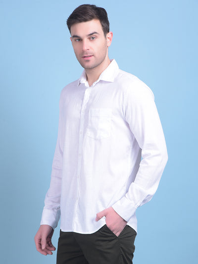 White Linen Shirt-Men Shirts-Crimsoune Club