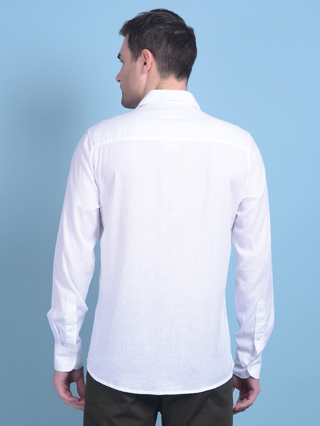 White Linen Shirt-Men Shirts-Crimsoune Club