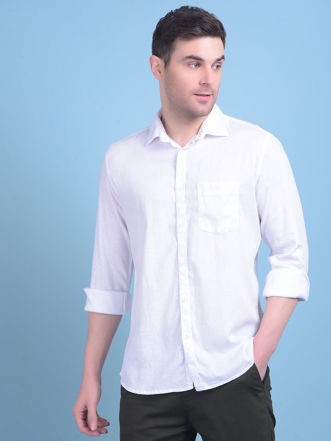 White Linen Shirt-Men Shirts-Crimsoune Club