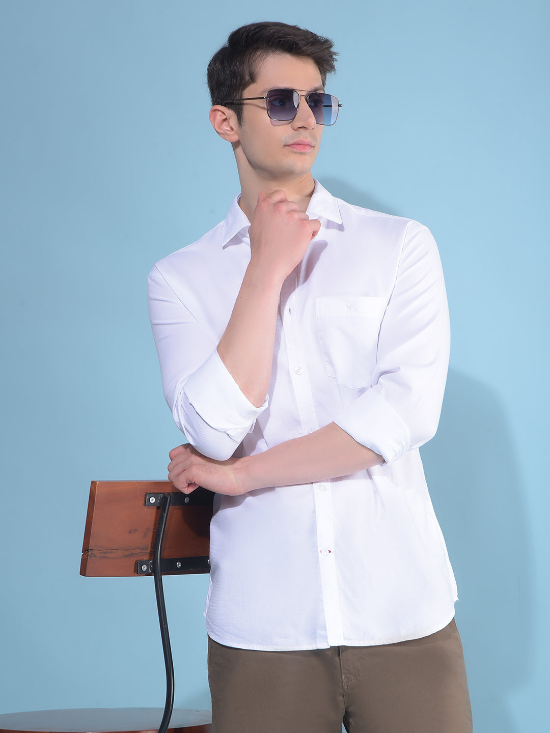 White 100% Cotton Shirt-Men Shirts-Crimsoune Club