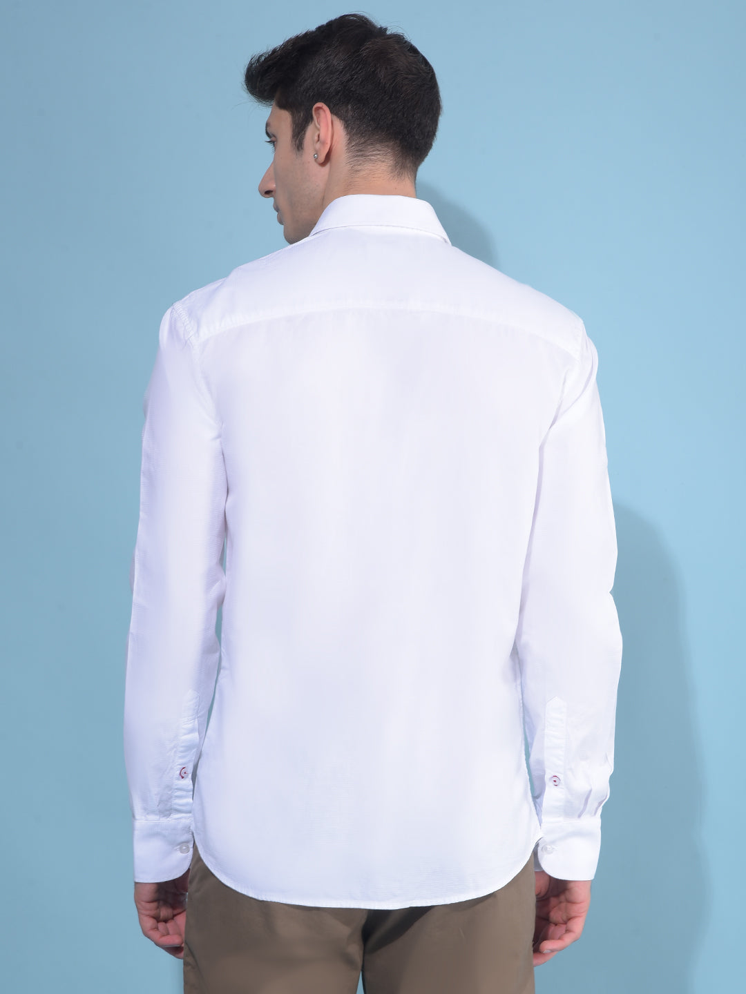 White 100% Cotton Shirt-Men Shirts-Crimsoune Club