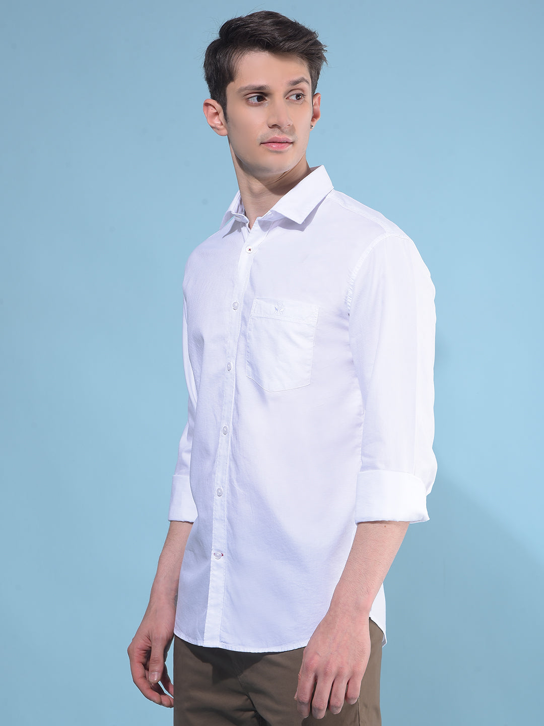 White 100% Cotton Shirt-Men Shirts-Crimsoune Club