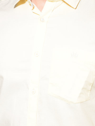 Yellow 100% Cotton Shirt-Men Shirts-Crimsoune Club