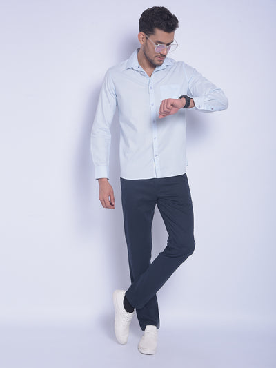 Blue Printed Shirt-Men Shirts-Crimsoune Club