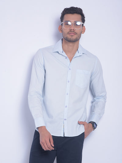 Blue Printed Shirt-Men Shirts-Crimsoune Club