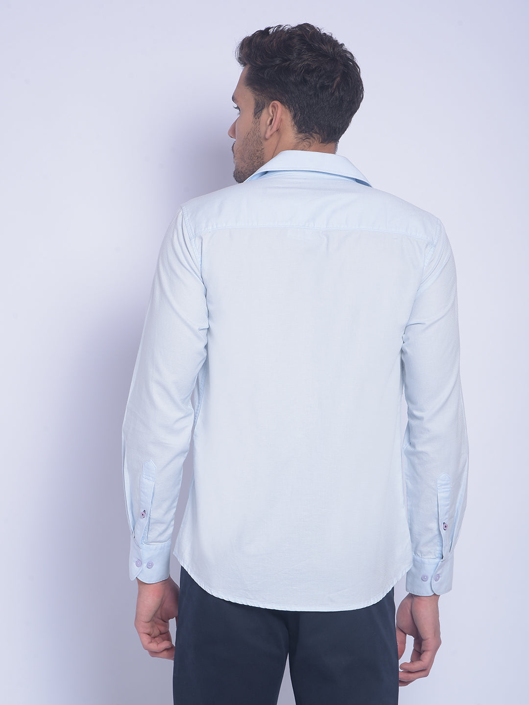 Blue Printed Shirt-Men Shirts-Crimsoune Club
